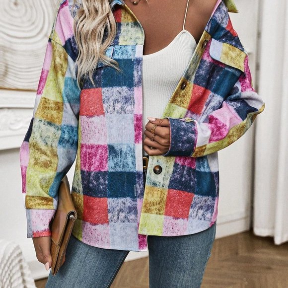 Multicolor Casual Women's Regular Fit Jacket With Colorful Pocket Design - Picture 3 of 5